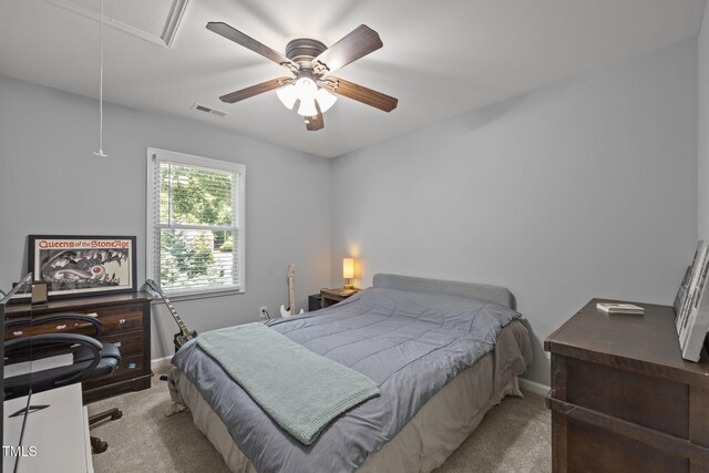 112 Autumn Ridge Dr, Knightdale, NC 27545 - bedroom featuring carpet flooring, attic access, and ceiling fan