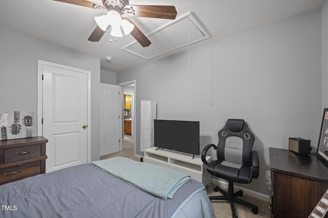 112 Autumn Ridge Dr, Knightdale, NC 27545 - carpeted bedroom featuring attic access and ceiling fan