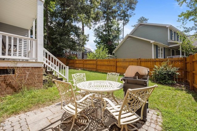 112 Autumn Ridge Dr, Knightdale, NC 27545 - fenced backyard featuring a patio