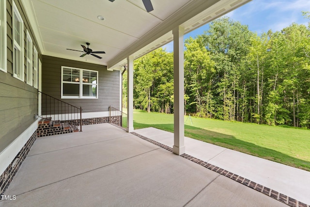 543 Allessandra Dr, Clayton, NC 27527 - view of patio with a ceiling fan