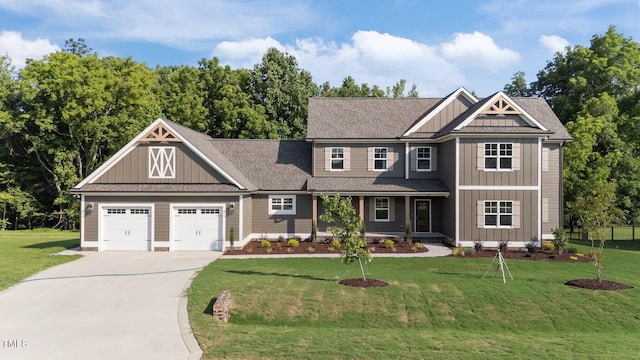 543 Allessandra Dr, Clayton, NC 27527 - craftsman-style home with board and batten siding, concrete driveway, an attached garage, and a front yard
