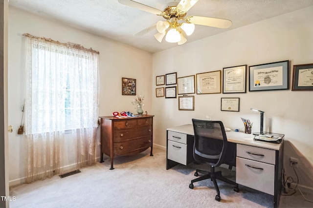 815 La Quinta Ln, Hope Mills, NC 28348 - office area featuring light colored carpet and a ceiling fan