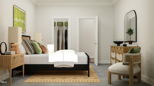 317 Calvander Ln, Apex, NC 27539 - carpeted bedroom featuring ornamental molding and a closet