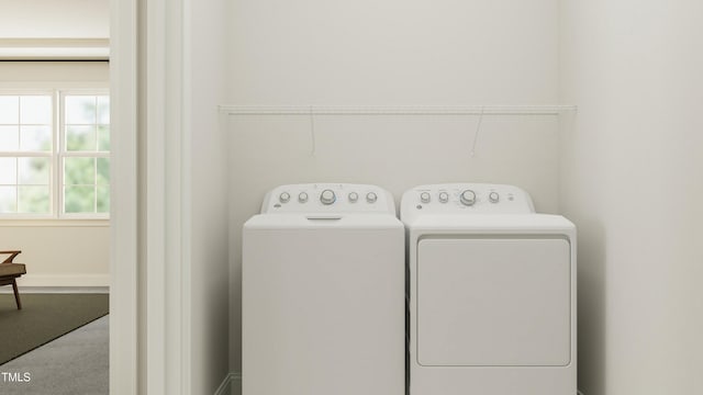 317 Calvander Ln, Apex, NC 27539 - laundry area with separate washer and dryer and carpet flooring