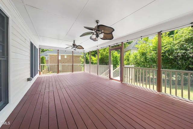 3811 Cottonwood Dr, Durham, NC 27705 - deck with a ceiling fan