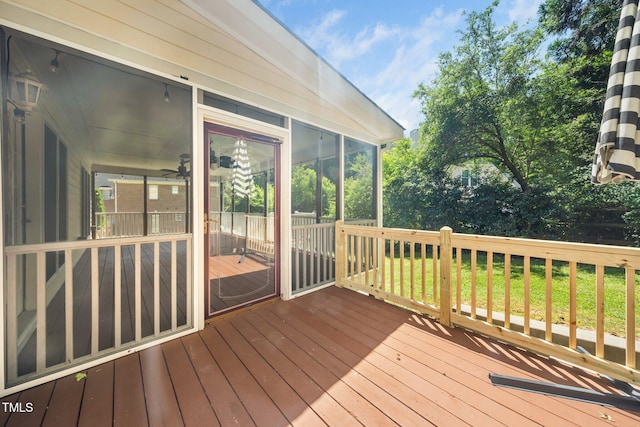 3811 Cottonwood Dr, Durham, NC 27705 - deck featuring a sunroom