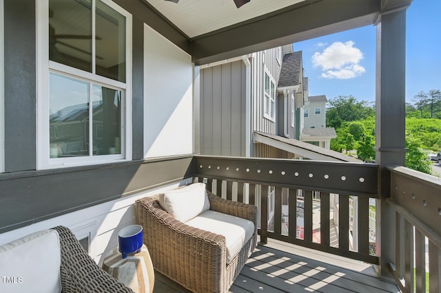 1008 Whistler St, Durham, NC 27713 - balcony featuring ceiling fan