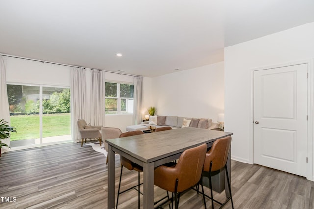 2050 Trailside Dr, Durham, NC 27704 - dining room with light wood-type flooring and recessed lighting