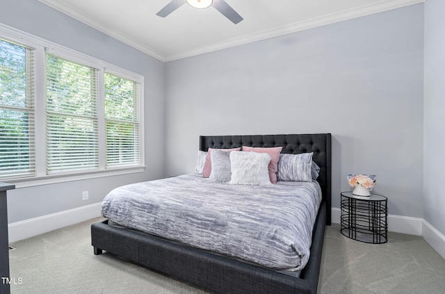114 Kendleton Pl, Cary, NC 27518 - carpeted bedroom featuring crown molding and ceiling fan