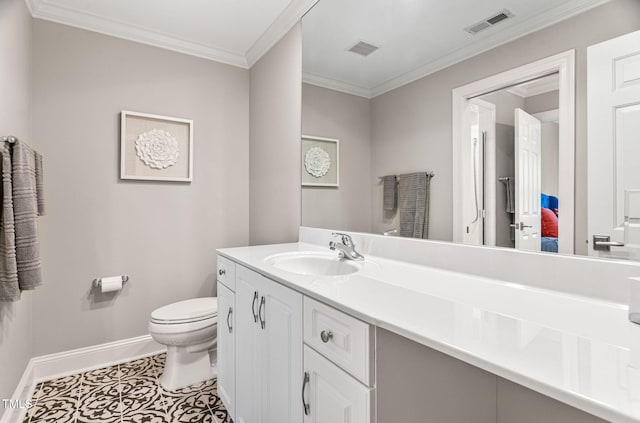 114 Kendleton Pl, Cary, NC 27518 - bathroom featuring vanity, ornamental molding, and tile patterned flooring