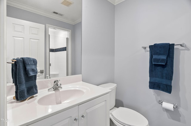 114 Kendleton Pl, Cary, NC 27518 - full bath with vanity, crown molding, and a shower
