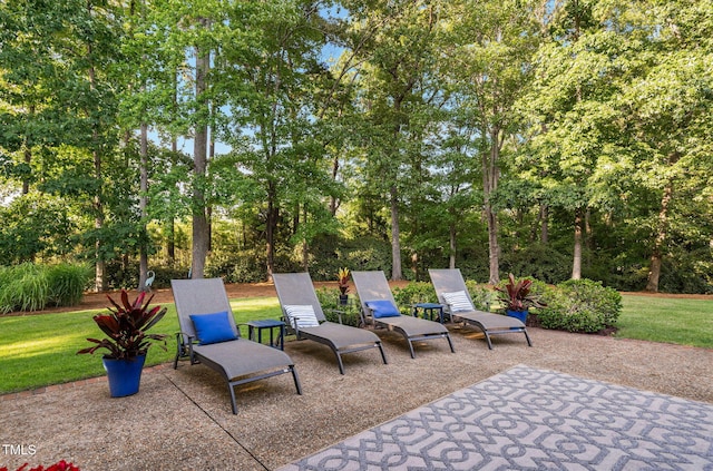 114 Kendleton Pl, Cary, NC 27518 - view of patio / terrace featuring view of scattered trees