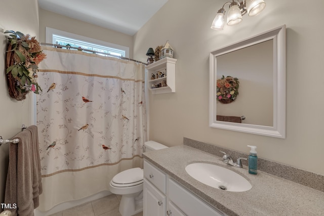 300 Williamston Ridge Dr, Youngsville, NC 27596 - bathroom featuring vanity, tile patterned flooring, and a shower with shower curtain