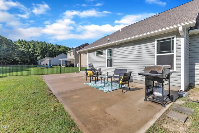 39 All Aboard Cir, Willow Springs, NC 27592 - view of patio / terrace featuring a grill and outdoor lounge area