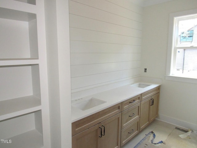 1155 Shonele Ln, Stem, NC 27581 - bathroom featuring double vanity and baseboards