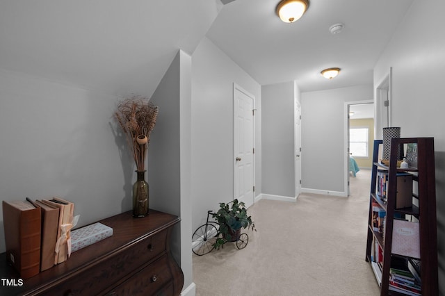 5216 Marcella Ct, Durham, NC 27707 - hallway with baseboards and light carpet