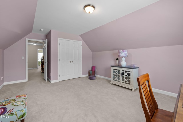 5216 Marcella Ct, Durham, NC 27707 - additional living space with vaulted ceiling and carpet