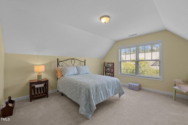 5216 Marcella Ct, Durham, NC 27707 - bedroom featuring lofted ceiling and carpet
