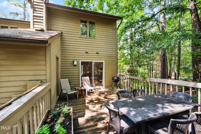 113 Twisted Oak Pl, Durham, NC 27705 - wooden terrace featuring outdoor dining area