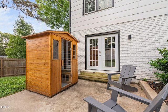 5400 Kaplan Dr, Raleigh, NC 27606 - view of outbuilding featuring french doors