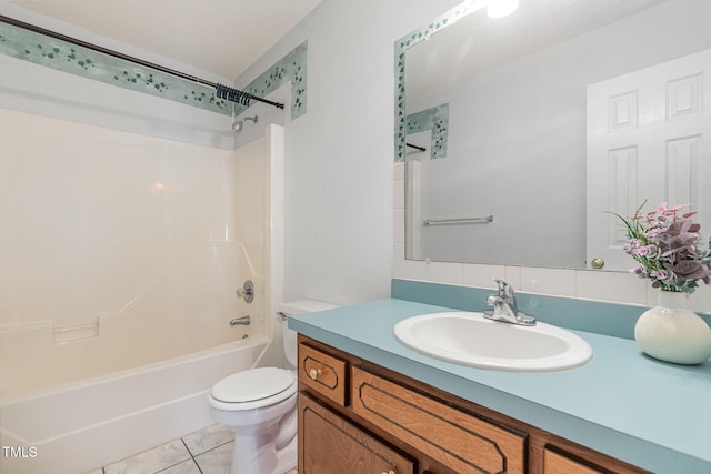 2312 Buckstone Ct, Fuquay Varina, NC 27526 - full bathroom with vanity, bathing tub / shower combination, and marble look tiles