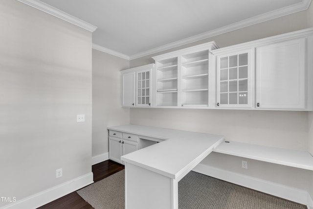 6332 Mountain Oaks Way, Wake Forest, NC 27587 - unfurnished office with dark wood-type flooring and ornamental molding