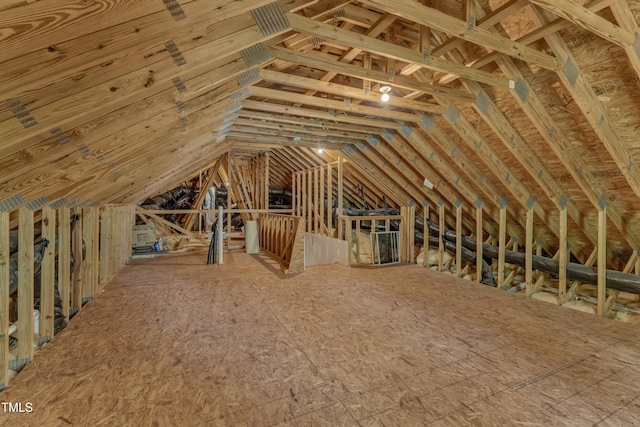 6332 Mountain Oaks Way, Wake Forest, NC 27587 - attic featuring an upstairs landing