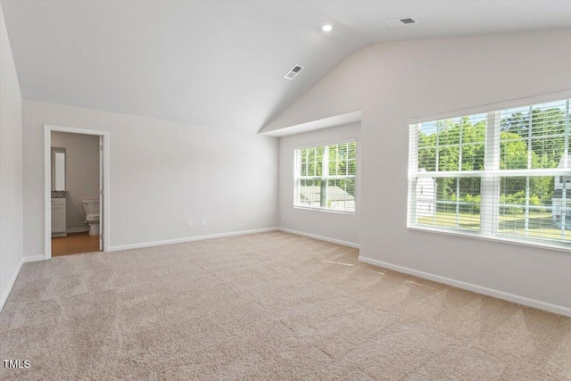 94 Taverners Ln, Angier, NC 27501 - unfurnished room featuring lofted ceiling and carpet