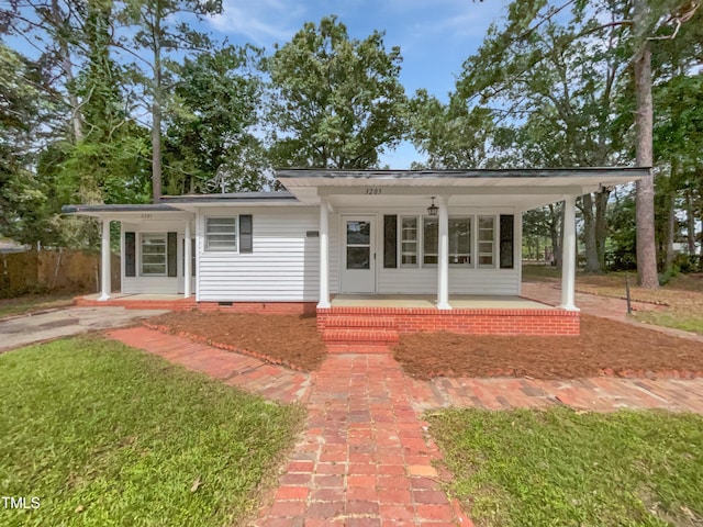 3205 Marita Dr, Fayetteville, NC 28301 - view of front facade with covered porch and crawl space