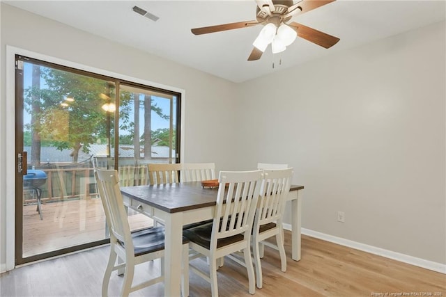 3511 Rolls Ave, Fayetteville, NC 28311 - dining area featuring light wood-style floors and a ceiling fan