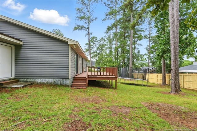 3511 Rolls Ave, Fayetteville, NC 28311 - view of yard with a deck and a trampoline