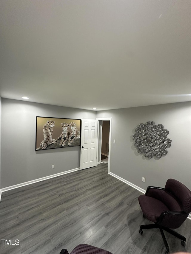 5809 Iris Lake Ct, Raleigh, NC 27604 - sitting room featuring recessed lighting and dark wood-style flooring