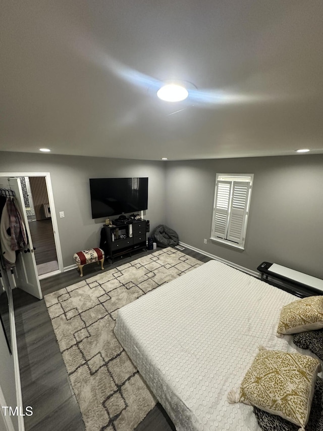 5809 Iris Lake Ct, Raleigh, NC 27604 - bedroom with wood finished floors and recessed lighting