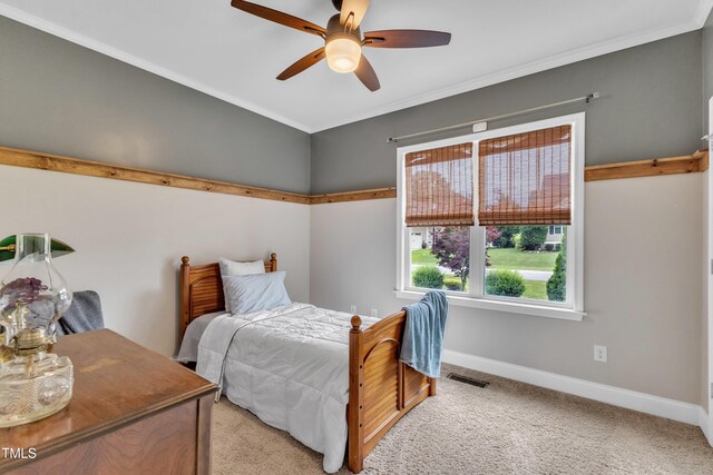 71 Smithsanders Ct, Smithfield, NC 27577 - carpeted bedroom with ceiling fan and ornamental molding