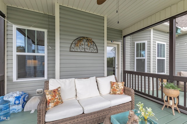 71 Smithsanders Ct, Smithfield, NC 27577 - sunroom / solarium with ceiling fan and outdoor lounge area