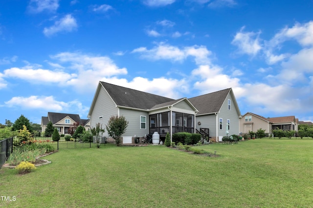 71 Smithsanders Ct, Smithfield, NC 27577 - back of house with a sunroom