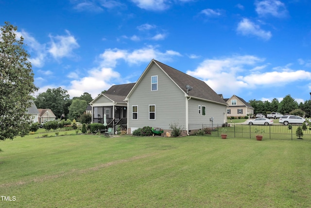 71 Smithsanders Ct, Smithfield, NC 27577 - rear view of property with a sunroom