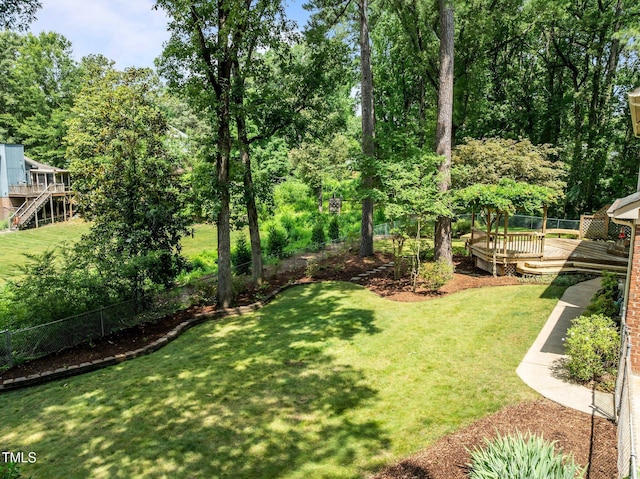 1304 Sandpiper Ct, Raleigh, NC 27615 - view of yard featuring a deck