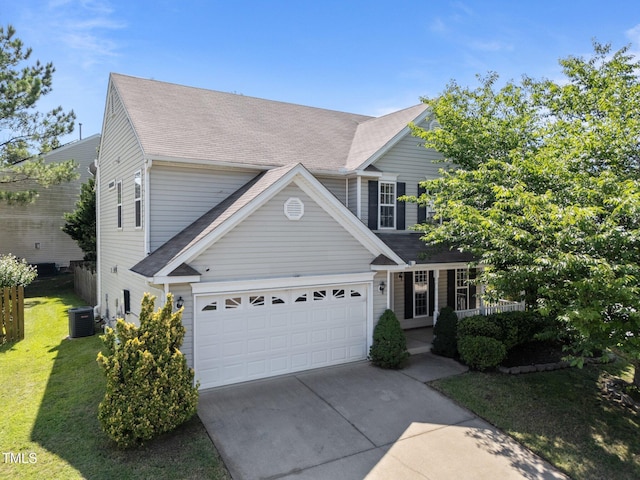 2037 Summer Shire Way, Raleigh, NC 27604 - traditional-style house featuring concrete driveway, roof with shingles, a front lawn, and an attached garage