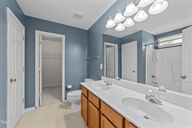 2037 Summer Shire Way, Raleigh, NC 27604 - full bathroom featuring double vanity, shower / bathtub combination, and a spacious closet