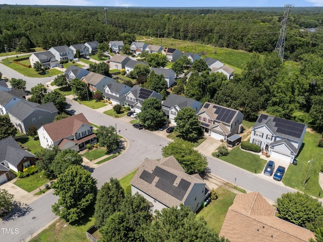 2037 Summer Shire Way, Raleigh, NC 27604 - aerial view of residential area featuring a heavily wooded area