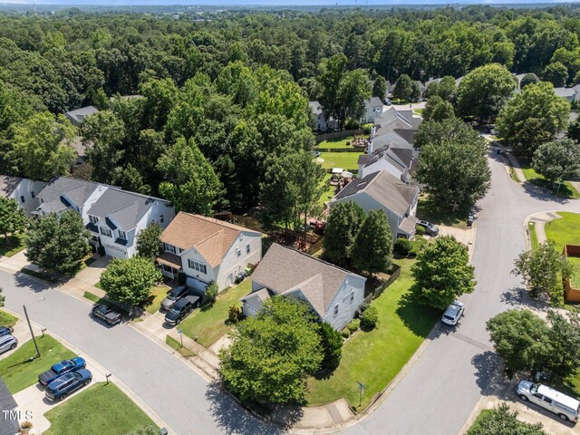 2037 Summer Shire Way, Raleigh, NC 27604 - aerial perspective of suburban area with a heavily wooded area