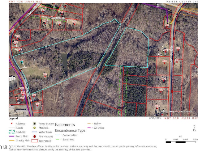 414/360 Woodsdale Rd, Roxboro, NC 27574 - aerial overview of property's location featuring property parcel outlined