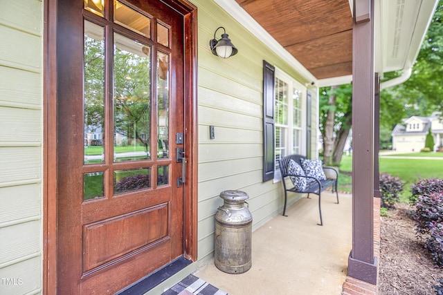 2218 Watersglen Dr, Apex, NC 27502 - doorway to property featuring covered porch