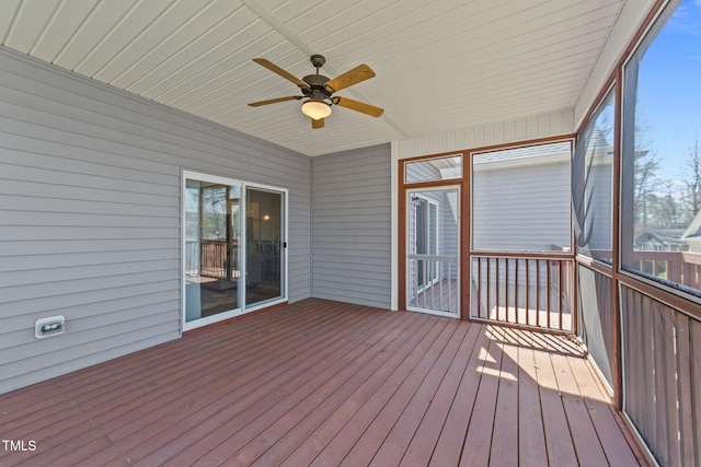 1013 Sagamore Dr, Louisburg, NC 27549 - unfurnished sunroom with a ceiling fan