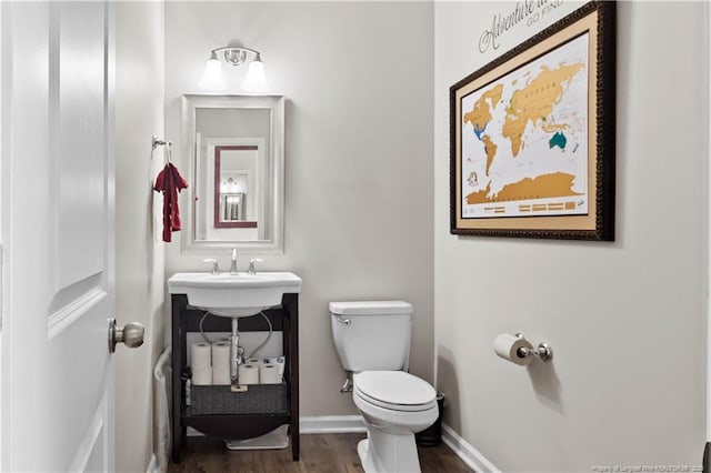 244 Great Enos Path, Hillsborough, NC 27278 - half bath featuring toilet and wood finished floors