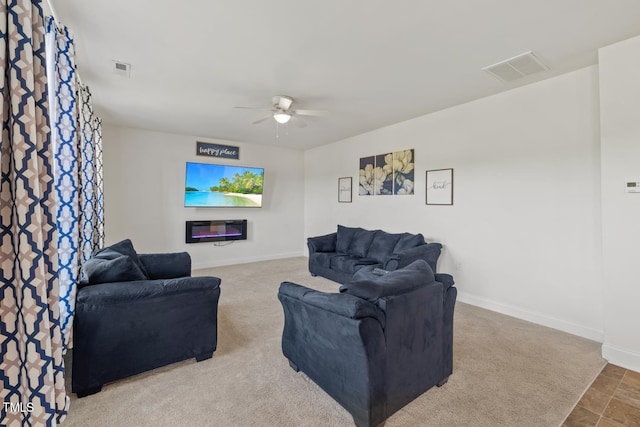 120 Misty Grove Trl, Franklinton, NC 27525 - living area with ceiling fan and carpet floors