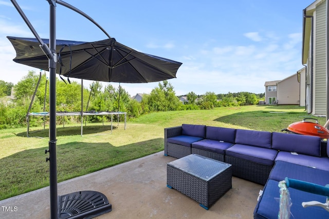 120 Misty Grove Trl, Franklinton, NC 27525 - view of patio / terrace featuring a trampoline and an outdoor living space