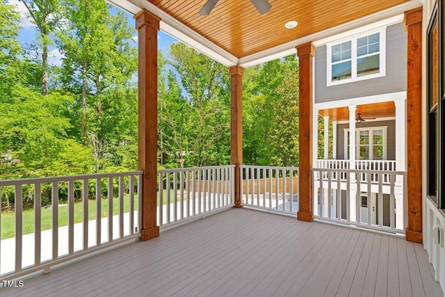3934 Old Chapel Hill Rd, Durham, NC 27707 - wooden deck featuring a ceiling fan