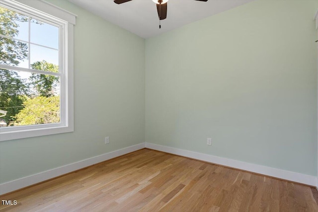 3934 Old Chapel Hill Rd, Durham, NC 27707 - spare room featuring light wood-style floors, plenty of natural light, and a ceiling fan